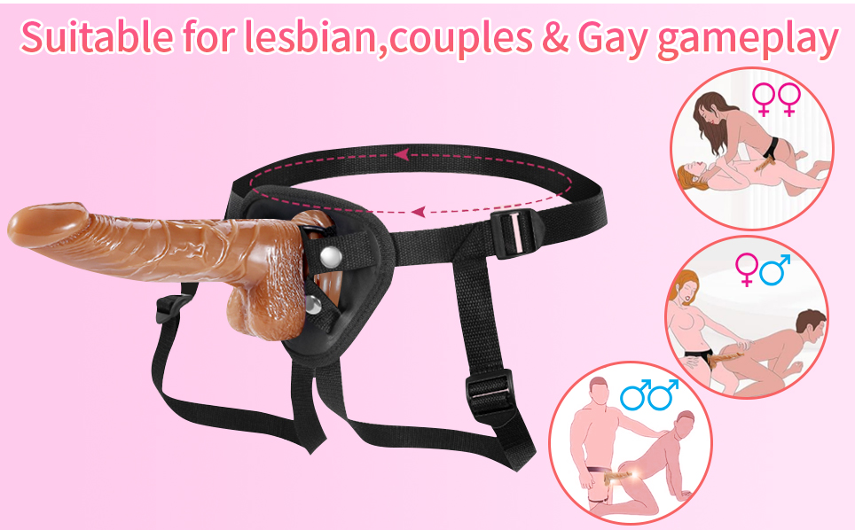 Adjustable Hands-Free Strap-On Harness with Flexible Realistic Dildo - Image 4