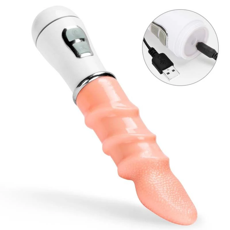USB Rechargeable Textured Vibrating Massager – Soft-Touch Finish, Dual-Button Control & Ergonomic Curved Design - Image 4