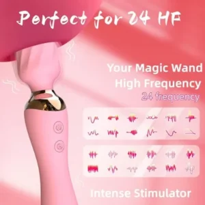 Dual-Ended 10-Mode Quiet Waterproof Vibrating Massager – Soft Rounded Head, Two-Button Control & Ergonomic Handle