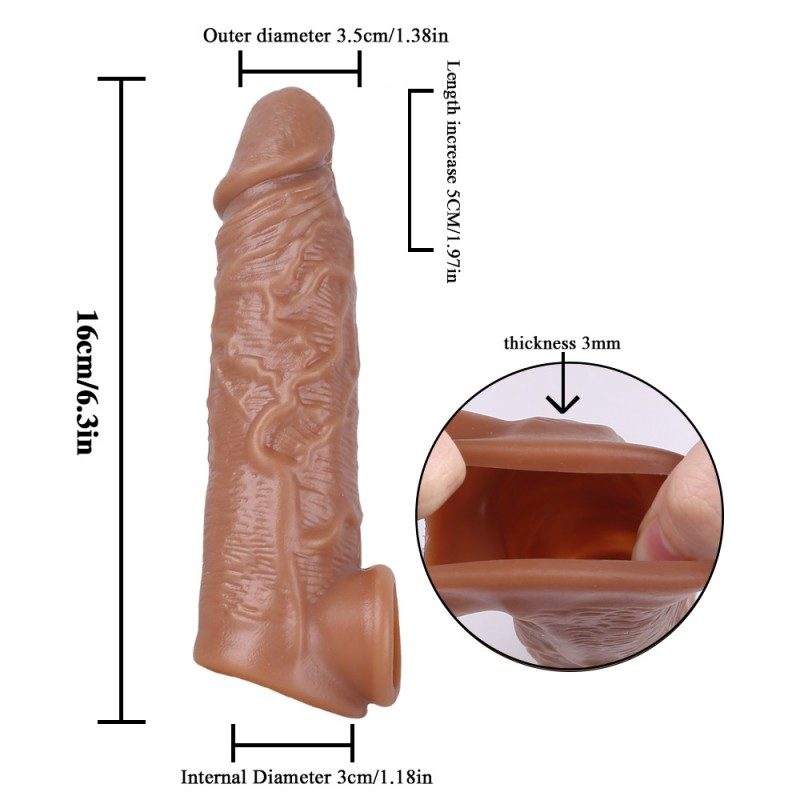 Ultra-Realistic Textured Extension Sleeve with Dual-Stimulation Design - Image 8